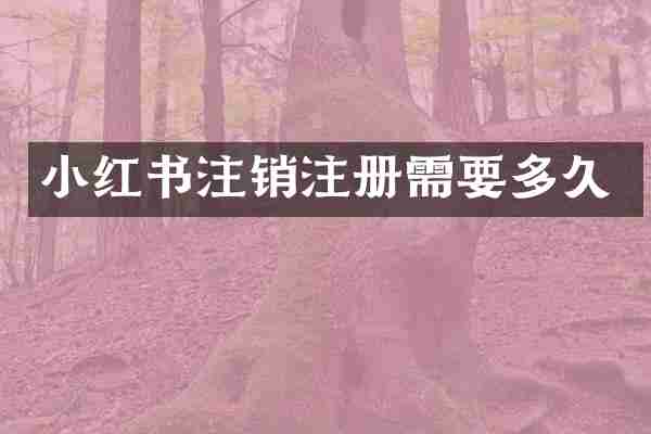 小红书注销注册需要多久