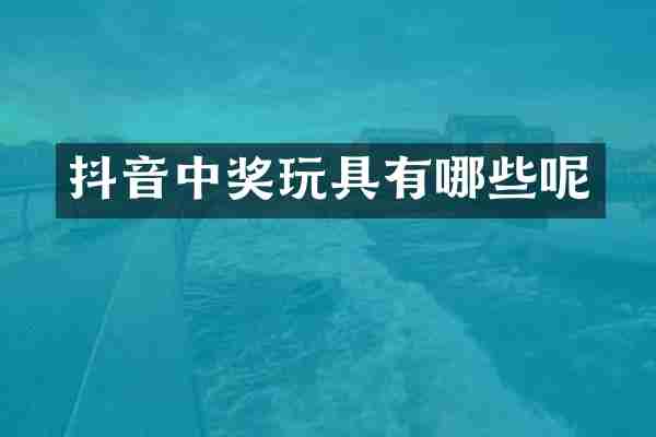 抖音中奖玩具有哪些呢