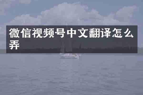 微信视频号中文翻译怎么弄
