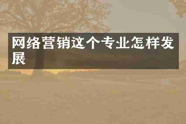 网络营销这个专业怎样发展