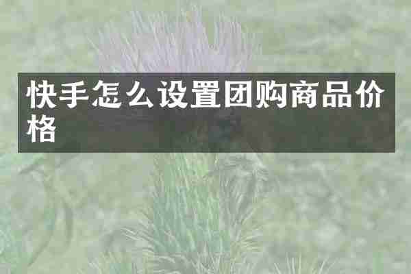 快手怎么设置团购商品价格
