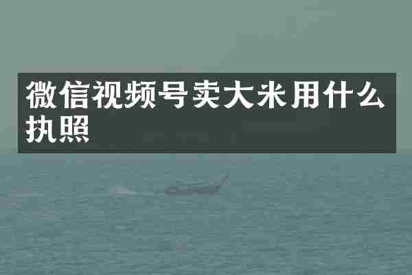 微信视频号卖大米用什么执照