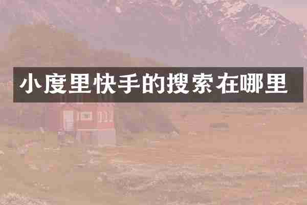 小度里快手的搜索在哪里