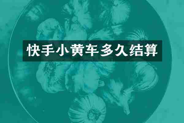 快手小黄车多久结算