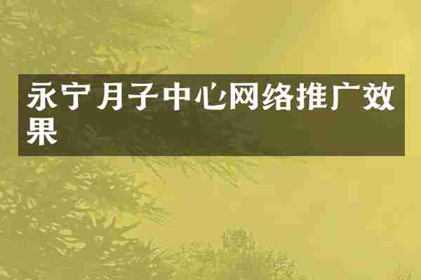 永宁月子中心网络推广效果