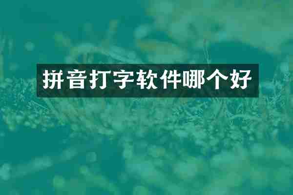 拼音打字软件哪个好