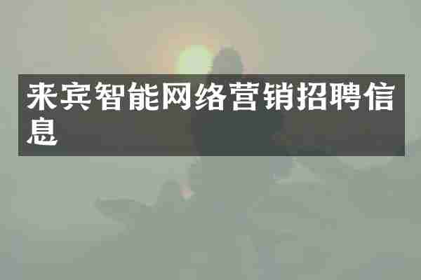来宾智能网络营销招聘信息
