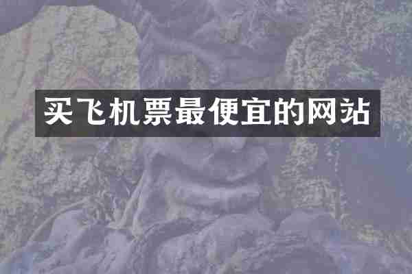 买飞机票最便宜的网站