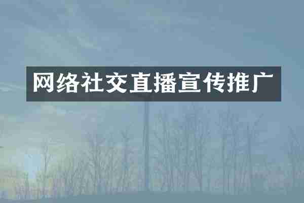 网络社交直播宣传推广