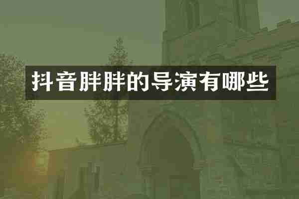 抖音胖胖的导演有哪些
