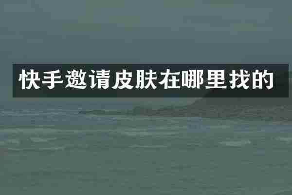 快手邀请皮肤在哪里找的