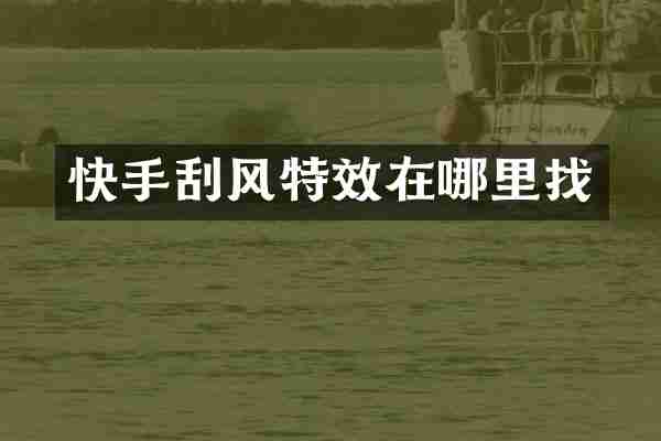 快手刮风特效在哪里找