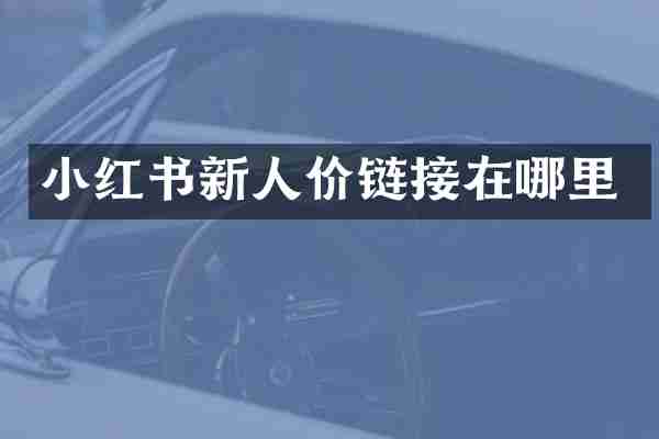 小红书新人价链接在哪里