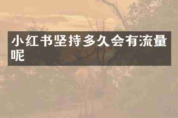 小红书坚持多久会有流量呢