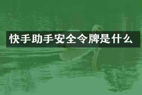 快手助手安全令牌是什么