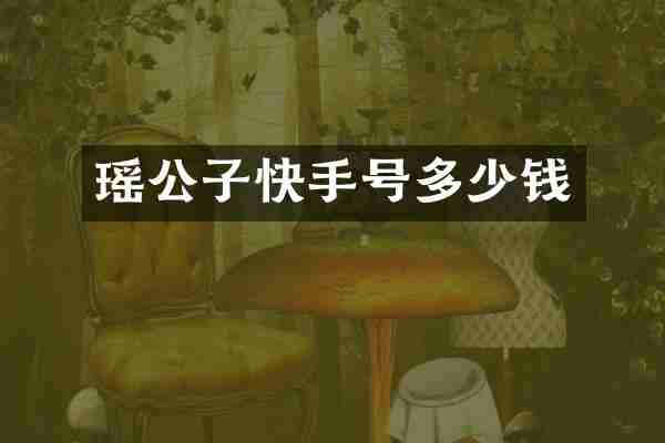 瑶公子快手号多少钱