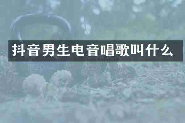 抖音男生电音唱歌叫什么