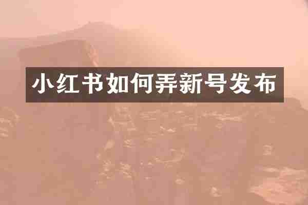小红书如何弄新号发布