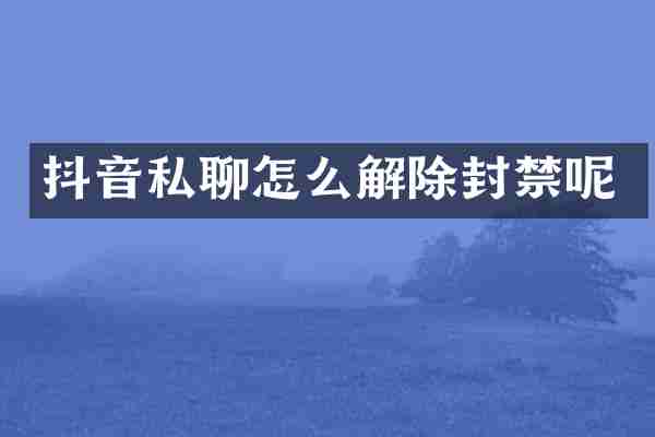抖音私聊怎么解除封禁呢