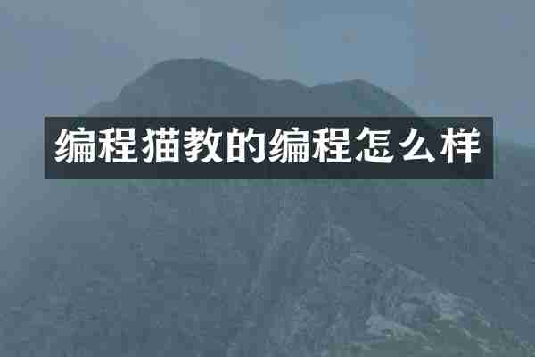 编程猫教的编程怎么样