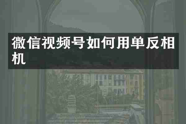 微信视频号如何用单反相机