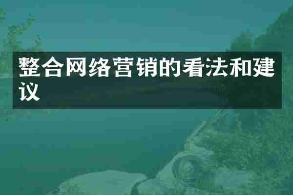 整合网络营销的看法和建议