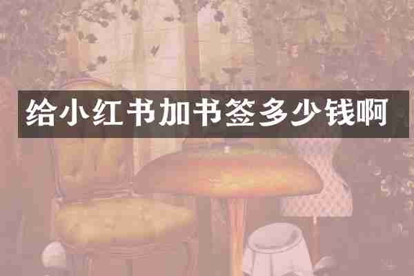 给小红书加书签多少钱啊