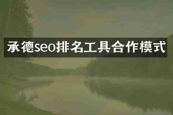 承德seo排名工具合作模式