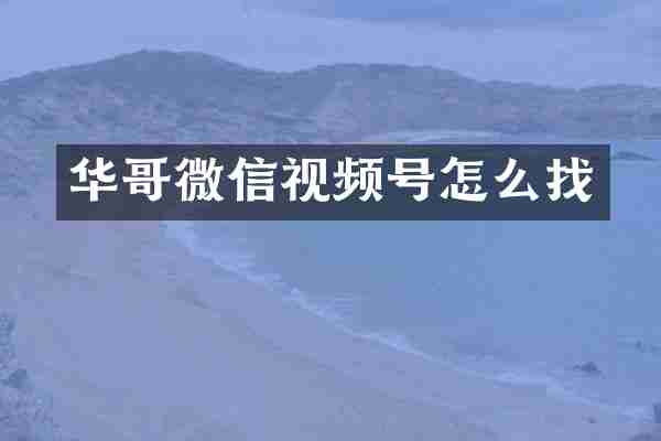 华哥微信视频号怎么找