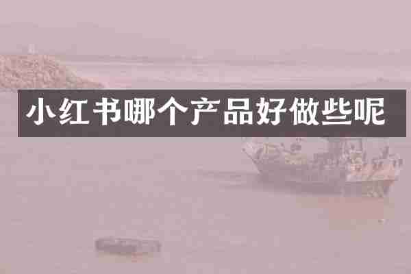 小红书哪个产品好做些呢