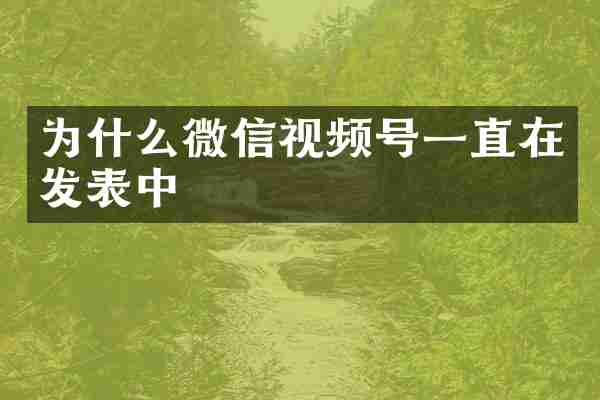 为什么微信视频号一直在发表中