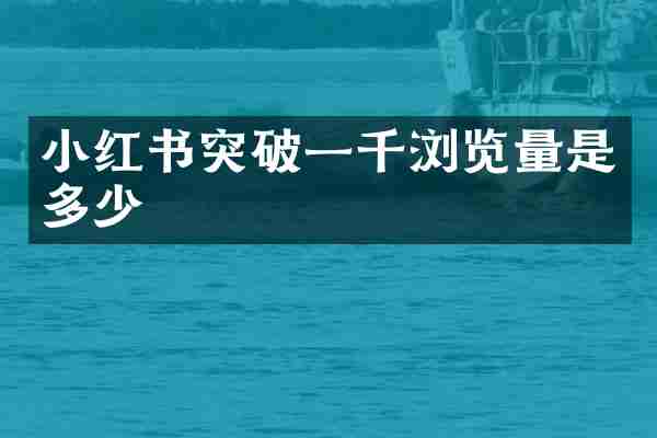 小红书突破一千浏览量是多少