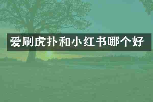 爱刷虎扑和小红书哪个好