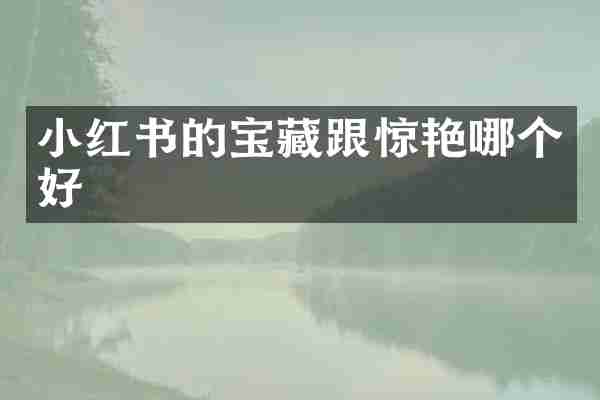 小红书的宝藏跟惊艳哪个好