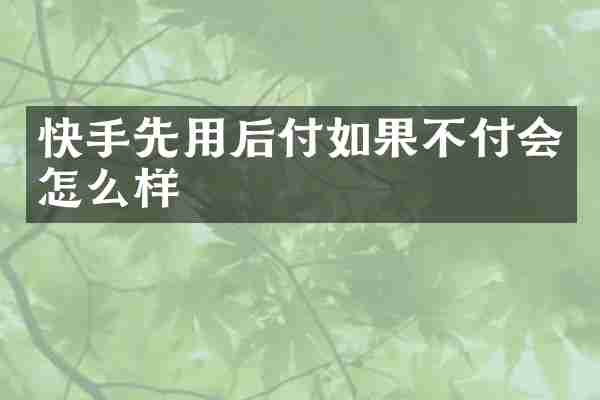 快手先用后付如果不付会怎么样