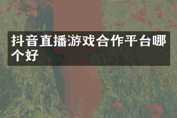 抖音直播游戏合作平台哪个好