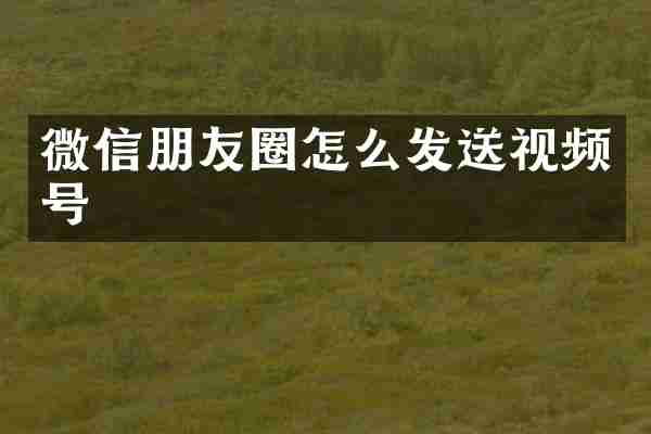 微信朋友圈怎么发送视频号