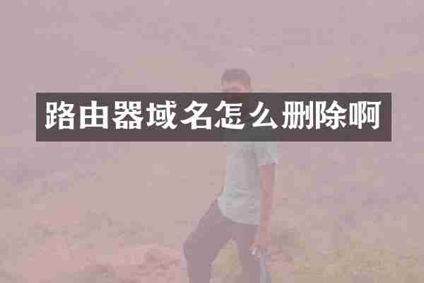 路由器域名怎么删除啊