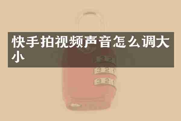 快手拍视频声音怎么调大小