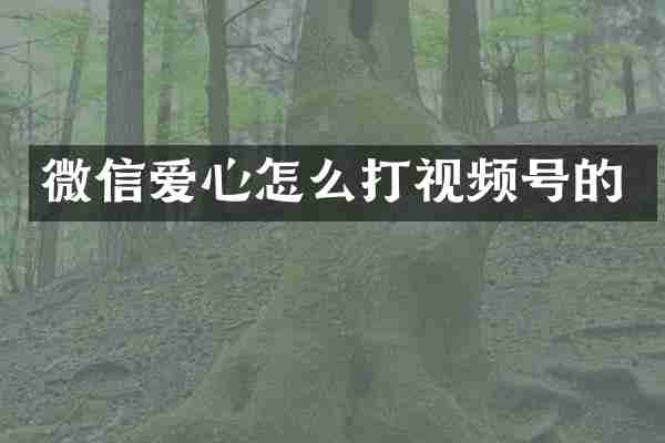 微信爱心怎么打视频号的
