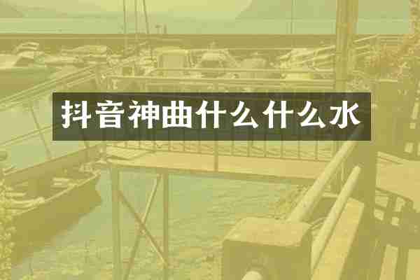 抖音神曲什么什么水