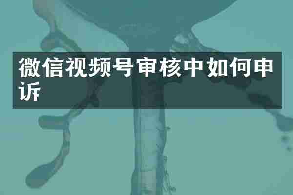 微信视频号审核中如何申诉
