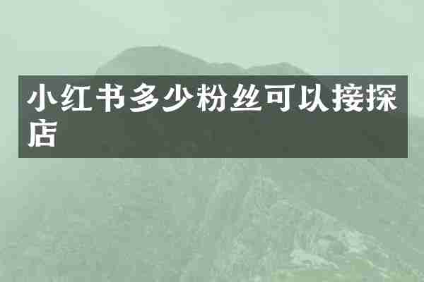 小红书多少粉丝可以接探店