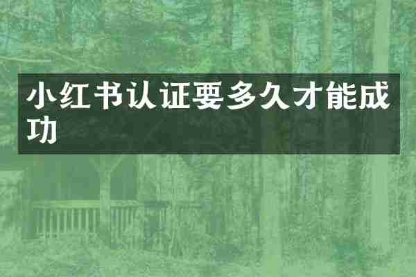 小红书认证要多久才能成功