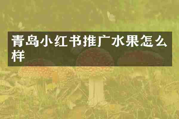 青岛小红书推广水果怎么样