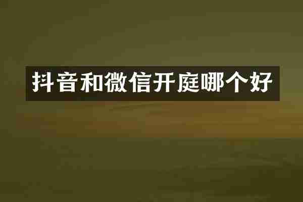 抖音和微信开庭哪个好