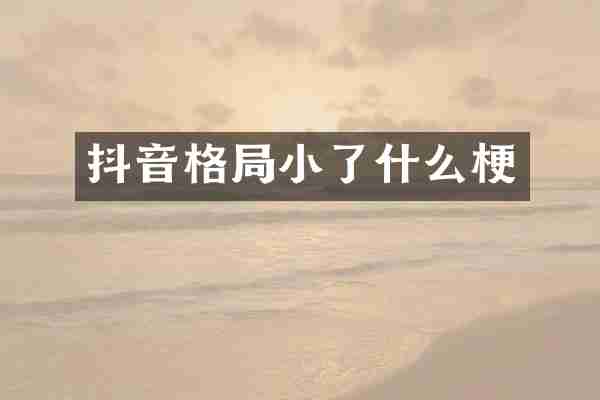 抖音格局小了什么梗