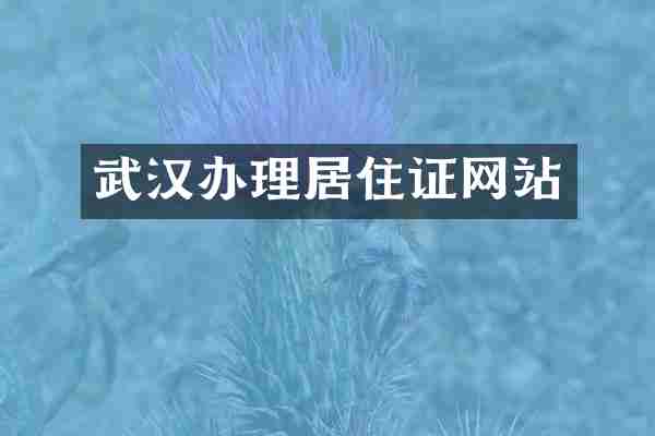 武汉办理居住证网站