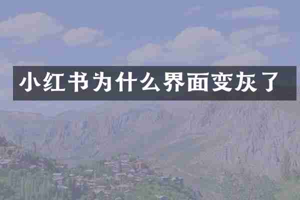 小红书为什么界面变灰了