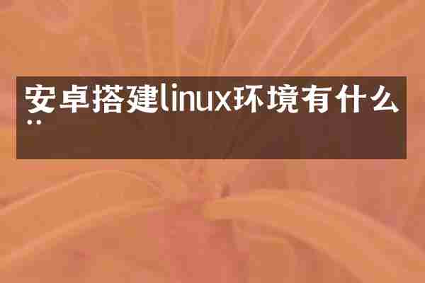 安卓搭建linux环境有什么用
